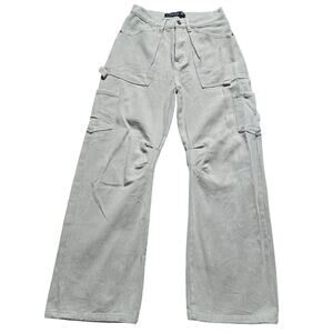 Lioness Utility Cargo Pants Miami Vice XS Beige Straight Leg Y2K Streetwear